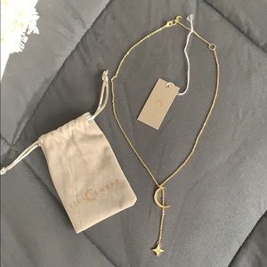 NWT Lili Claspe Gold Moon and Star Necklace